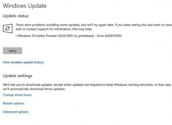 Chyba 0x80070005 vo Windows Update